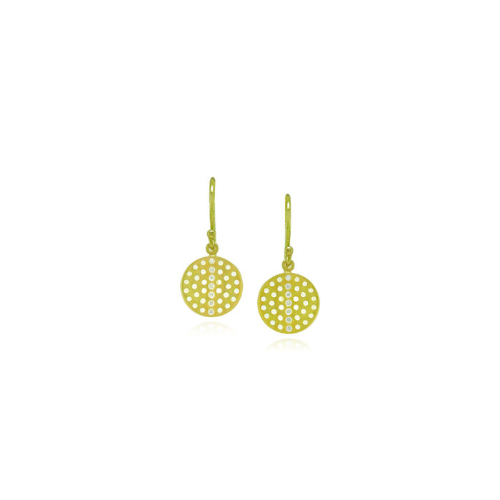 prelude disc earrings with vertical diamonds