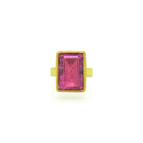 large pink tourmaline ring