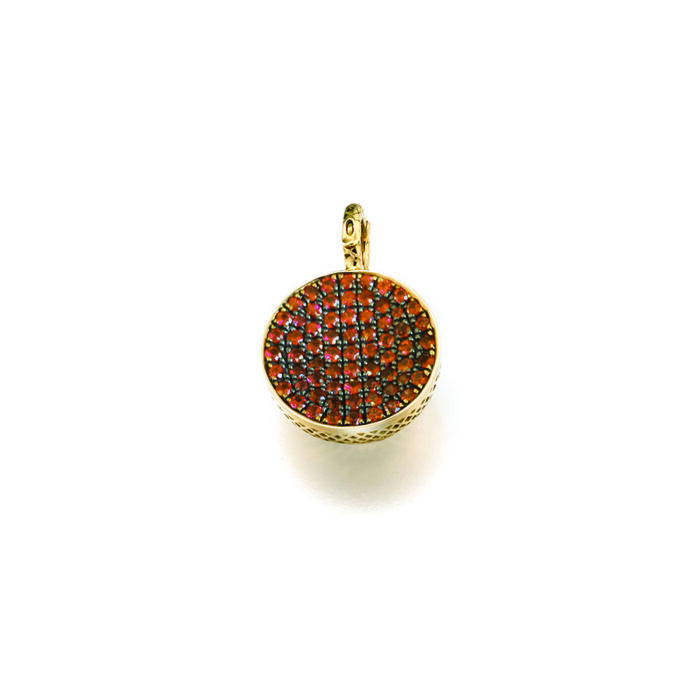 burnt orange pave sapphire pendant