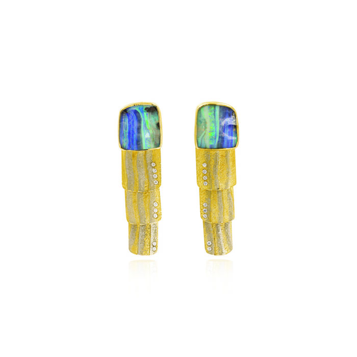 under the sea boulder opal earrings