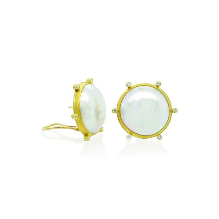 japanese mabe pearl earrings