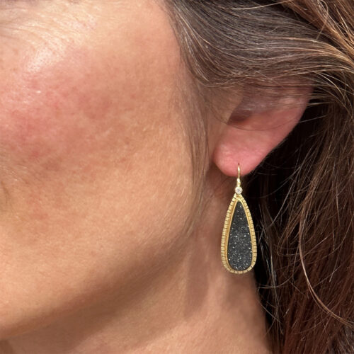 Nautral onyx drusy earrings