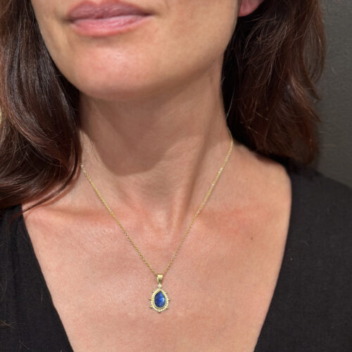 faceted sapphire pendant