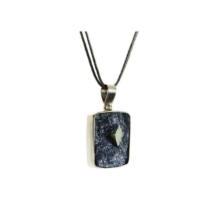 slate and pyrite pendant