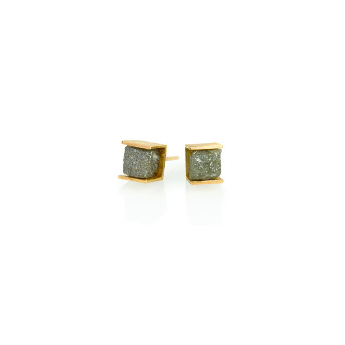 natural cube diamond earrings