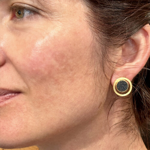 Round Drusy earrings with circles