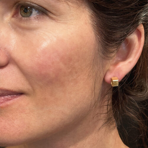 Cube diamond earrings studs