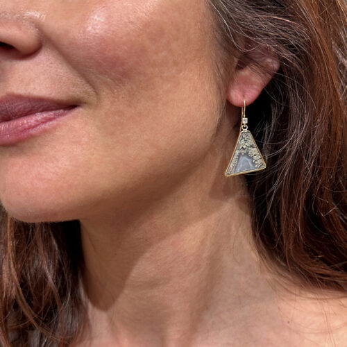 Moss Agate "lichen" earrings
