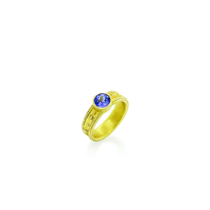 tanzanite ring with granulation