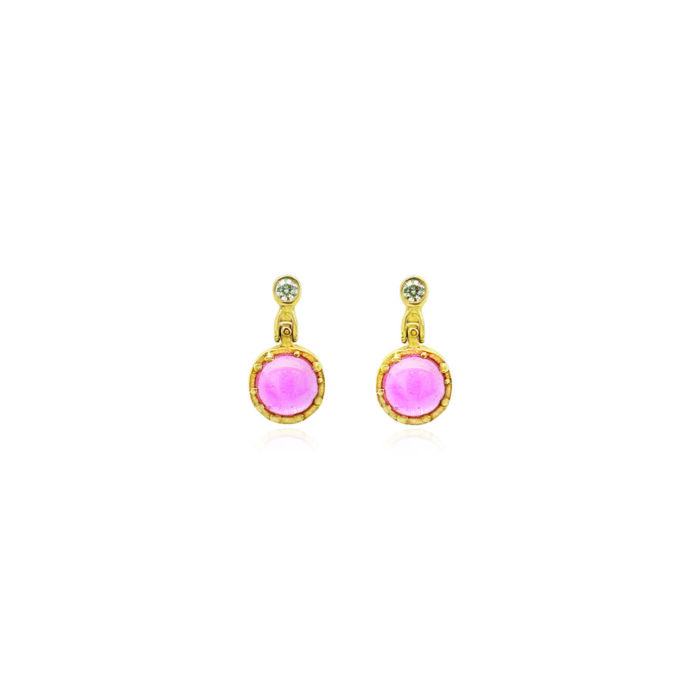 hinged pink tourmaline and diamond earrings