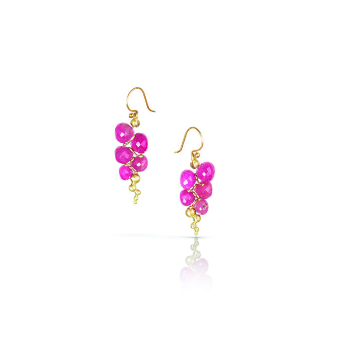 ruby caviar earrings