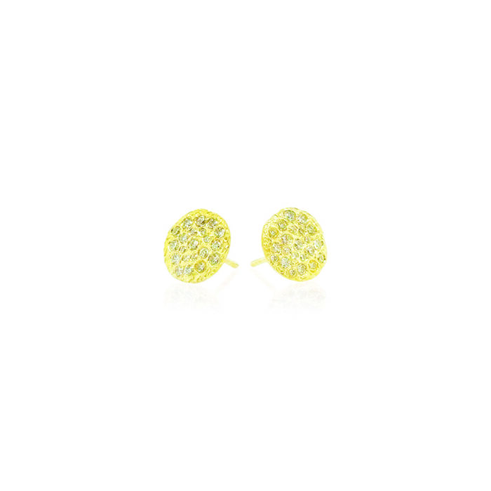10mm silk disc earrings with diamonds