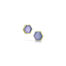 hexagonal stud earrings with chalcedony
