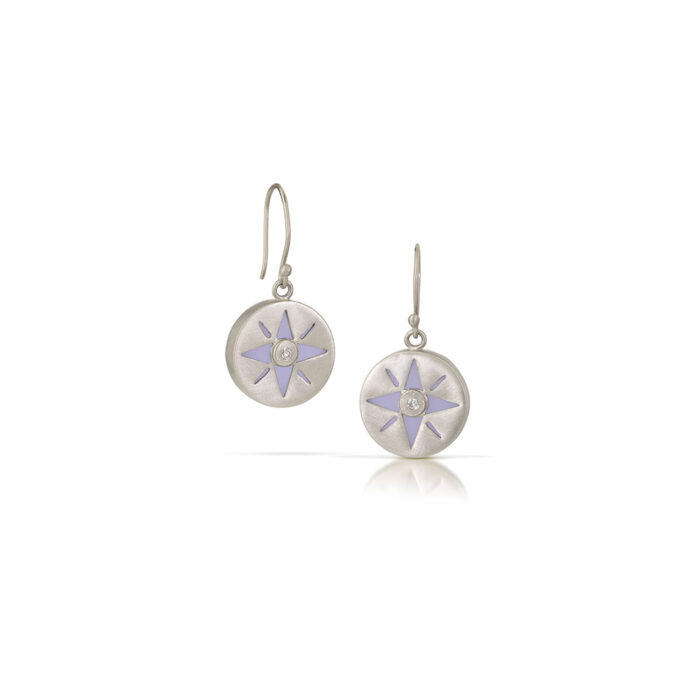 Wandering earrings with Chalcedony and diamond