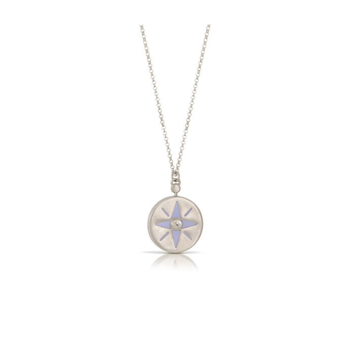 wanderer necklace with chalcedony and diamond