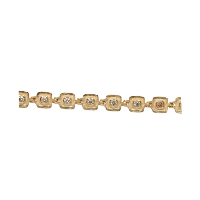 square bracelet with round champagne diamonds