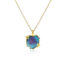 Paraiba tourmaline slice necklace with emeralds and Paraiba tourmaline accent stones