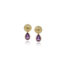 crownwork ball studs with amethyst drops
