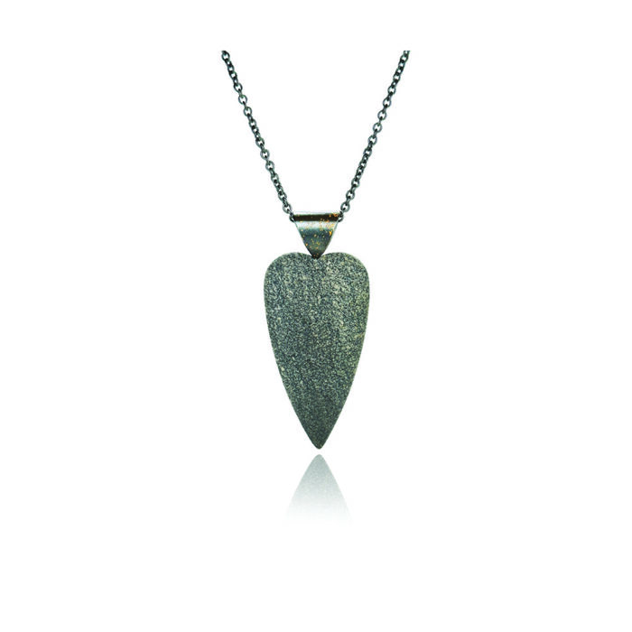 large Hematite heart pendant