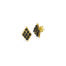 black diamond textile stud earrings