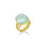 Large oval silky Aquamarine ring