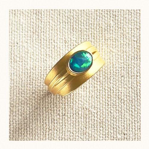 lighting ridge boulder opal ring