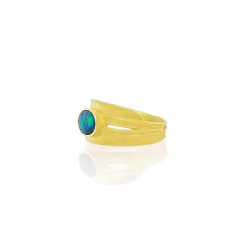 lightning ridge boulder opal blades of grass ring
