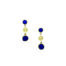 Temple drop earrings with Lapis Pazuli in 18 and 14K green gold
