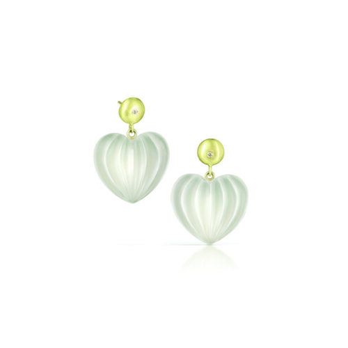 Wish earrings with quartz grounds and diamonds