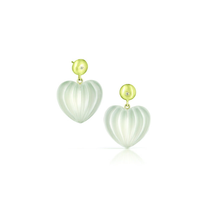 Wish earrings with quartz grounds and diamonds