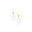 Petite fleur earrings with frosted quartz lotus drops and diamonds in 14k green gold