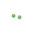 Little star earrings with blue zircon in 14k green gold