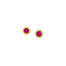 Tiny star earrings with rubies in 18k green gold