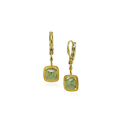 Grey rose cut diamond earrings with lever backs