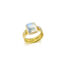 Cushion shaped moonstone cabochon and diamond ring