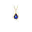 One-of-a-kind pendant with a tear drop-shaped Tanzanite,5.57cts, set in 18k yellow gold with granulation on bail. Pendant is 3/4" long x 1/2" wide (19mm x 12mm) on and adjustable 18k chain (16"-18").