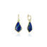 Green tourmaline and azurite-malachite classic drop wire earrings with a lever snap back set in 18k yellow gold. Earrings are 1 9/16" long x 5/8" wide (40 x 16mm)