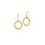 Stardust small circle earrings are 18k diamond cut chain wrapped around gold hoops. Earrings are 1" long x 5/8" wide (25 x 15mm).