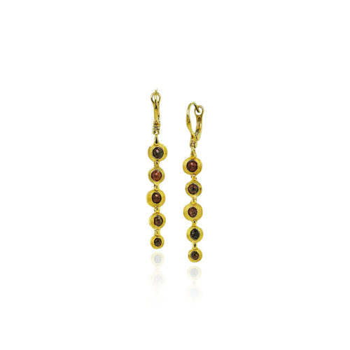 hinged lever-back earrings with chocolate diamond beads