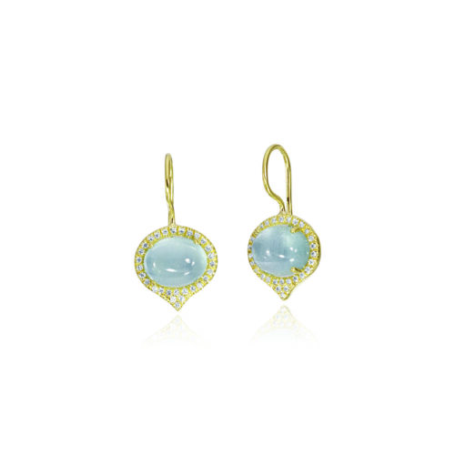 aquamarine cabochon "Jordan" earrings