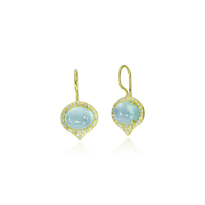 aquamarine cabochon "Jordan" earrings