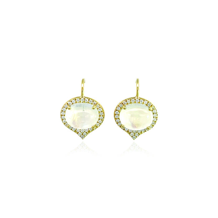 Cabochon moonstone "Jordan" earrings
