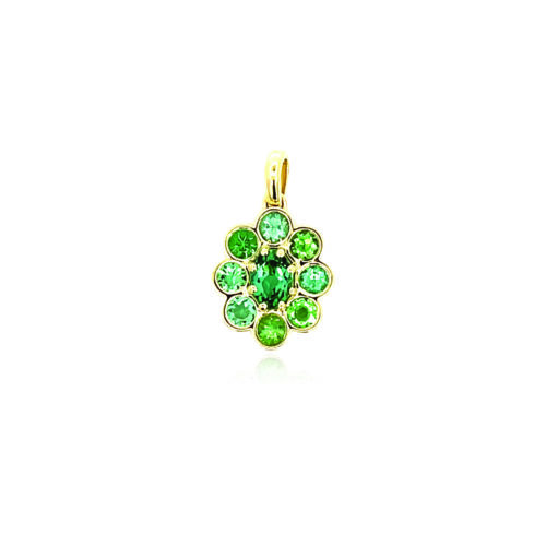 Blossom pendant with green tourmalines