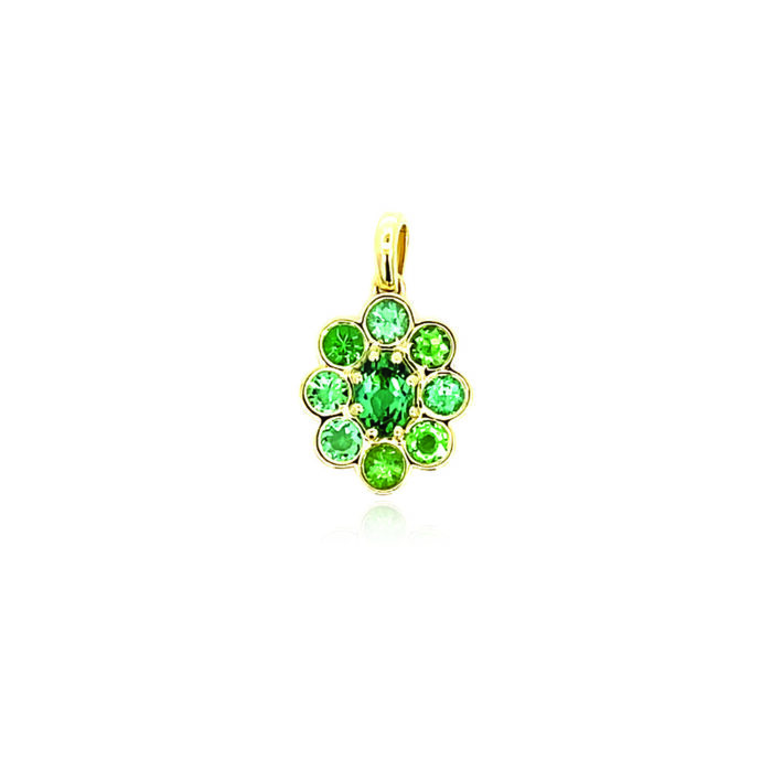 Blossom pendant with green tourmalines