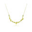 Hand-formed 18k yellow gold "Bar" flower necklace with articulated sections, colored and faceted diamonds, 0.18cttw.. Necklace is 19" long with a lobster clasp and bar is 65mm long (2 5/8").