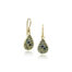 "Silk" textured drop earrings with various sized flush set blue sapphires in 18k gold on French wire