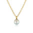 South Seas light green keshi pearl pendant with a handmade 22k bail on a 16" 14k yellow gold bead chain. Pendant is 10.7 x 16.3mm.