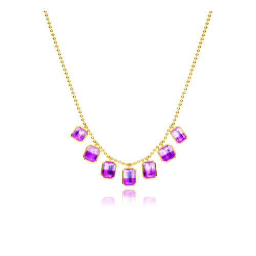 Pink Fringe necklace in bi -colored pink tourmaline
