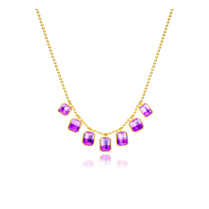 Pink Fringe necklace in bi -colored pink tourmaline