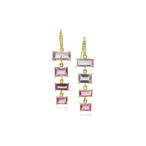 4 stone joyce earrings with pink tourmaline